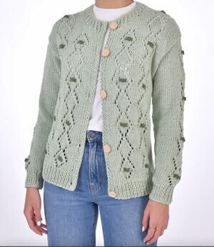 FANM MON AVA Cotton Button Front Cardigan Sweater NWT M/L